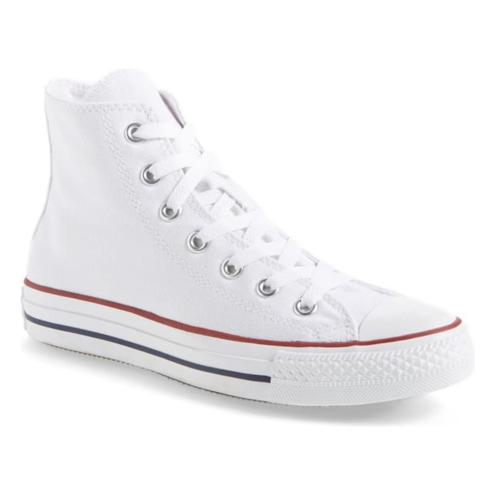 White high top converse all star shoes